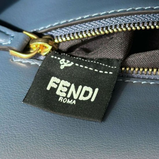 Replica Fendi Medium Baguette Selleria bag with 612 hand-sewn topstitche Blue
