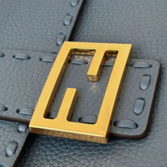 Replica Fendi Medium Baguette Selleria bag with 612 hand-sewn topstitche Blue