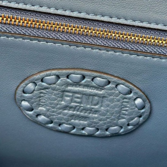 Replica Fendi Medium Baguette Selleria bag with 612 hand-sewn topstitche Blue