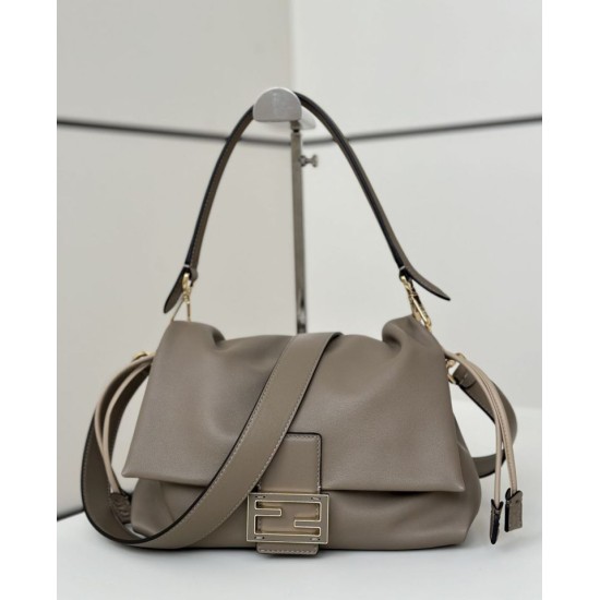 Replica Fendi Mamma Baguette Medium Bag Nappa Gray