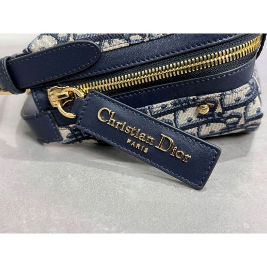 Replica Dior Small/Medium D-Journey Bag Dior Oblique Jacquard Blue