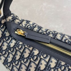 Replica Dior Small/Medium D-Journey Bag Dior Oblique Jacquard Blue