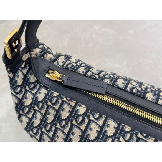 Replica Dior Small/Medium D-Journey Bag Dior Oblique Jacquard Blue