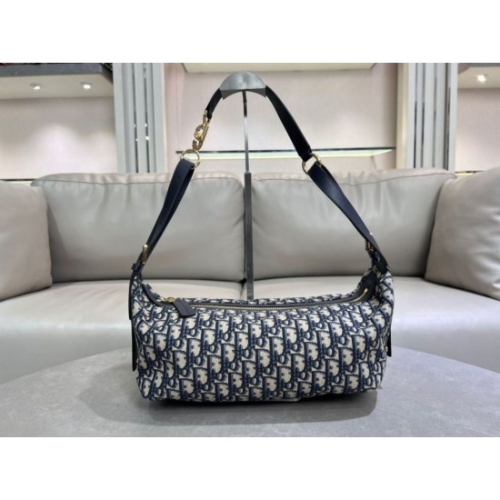 Replica Dior Small/Medium D-Journey Bag Dior Oblique Jacquard Blue