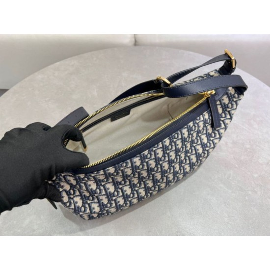 Replica Dior Small/Medium D-Journey Bag Dior Oblique Jacquard Blue