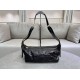 Dior Small/Medium D-Journey Flat Macrocannage Bag Crinkled Black