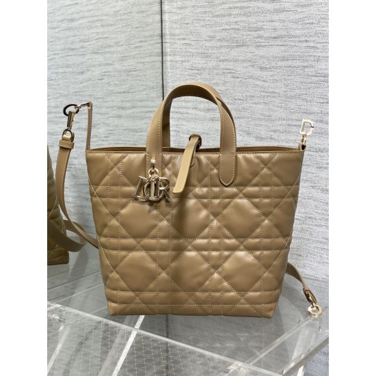 Replica Dior Small/Medium Dior Toujours Vertical Tote Bag Brown