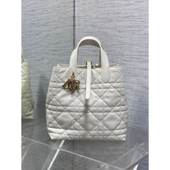 Replica Dior Small/Medium Dior Toujours Vertical Tote Bag White
