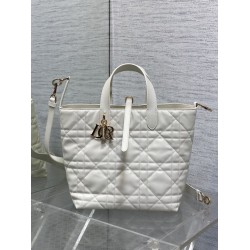 Replica Dior Small/Medium Dior Toujours Vertical Tote Bag White