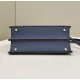 Replica Fendi Peekaboo ISeeU Small Selleria bag with 556 hand-sewn topstitches Blue
