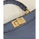 Replica Fendi Peekaboo ISeeU Small Selleria bag with 556 hand-sewn topstitches Blue