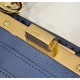 Replica Fendi Peekaboo ISeeU Small Selleria bag with 556 hand-sewn topstitches Blue