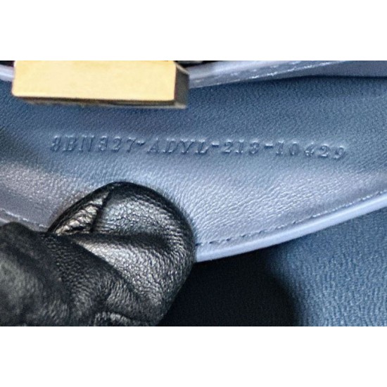 Replica Fendi Peekaboo ISeeU Small Selleria bag with 556 hand-sewn topstitches Blue