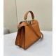 Replica Fendi Peekaboo ISeeU Small Selleria bag with 556 hand-sewn topstitches Brown
