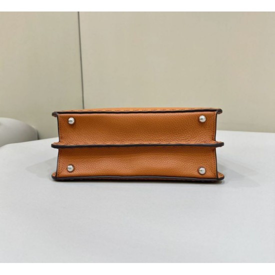 Replica Fendi Peekaboo ISeeU Small Selleria bag with 556 hand-sewn topstitches Brown
