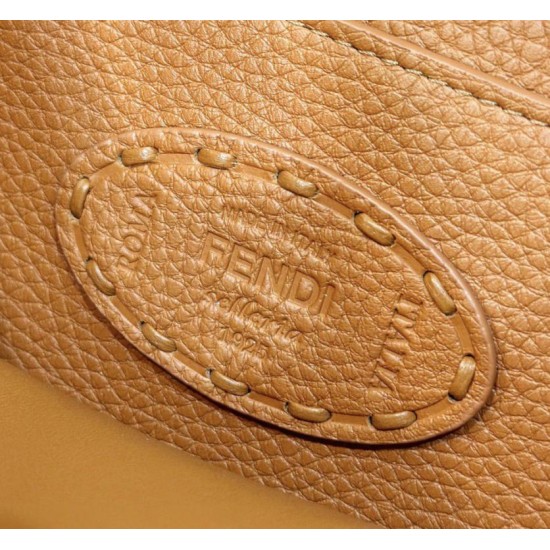 Replica Fendi Peekaboo ISeeU Small Selleria bag with 556 hand-sewn topstitches Brown