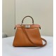 Replica Fendi Peekaboo ISeeU Small Selleria bag with 556 hand-sewn topstitches Brown