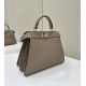 Replica Fendi Peekaboo ISeeU Small Selleria bag with 556 hand-sewn topstitches Gray