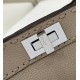 Replica Fendi Peekaboo ISeeU Small Selleria bag with 556 hand-sewn topstitches Gray