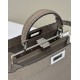 Replica Fendi Peekaboo ISeeU Small Selleria bag with 556 hand-sewn topstitches Gray