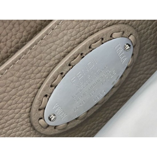 Replica Fendi Peekaboo ISeeU Small Selleria bag with 556 hand-sewn topstitches Gray