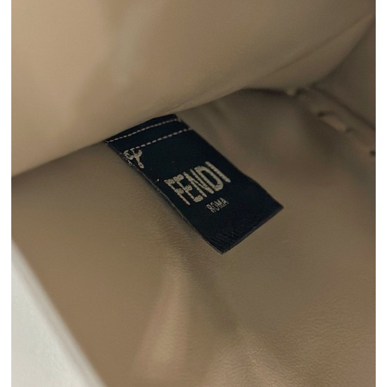 Replica Fendi Peekaboo ISeeU Small Selleria bag with 556 hand-sewn topstitches Gray