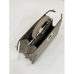 Replica Fendi Peekaboo ISeeU Small Selleria bag with 556 hand-sewn topstitches Gray