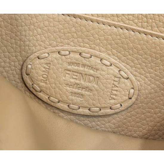 Replica Fendi Peekaboo ISeeU Small Selleria bag with 556 hand-sewn topstitches Brown