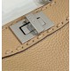 Replica Fendi Peekaboo ISeeU Small Selleria bag with 556 hand-sewn topstitches Brown