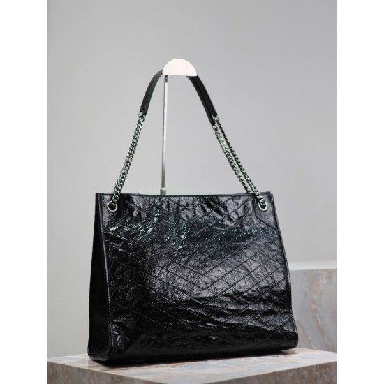 Replica YSL Saint Laurent Niki Large Shopping Crinkled Vintage Bag Black Replica YSL Saint Laurent Niki Large Shopping Crinkled Vintage Bag Black