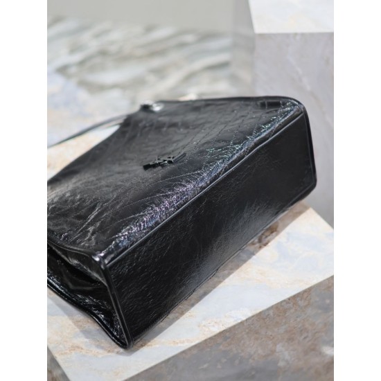 Replica YSL Saint Laurent Niki Large Shopping Crinkled Vintage Bag Black Replica YSL Saint Laurent Niki Large Shopping Crinkled Vintage Bag Black