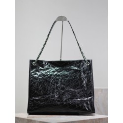 Replica YSL Saint Laurent Niki Large Shopping Crinkled Vintage Bag Black
