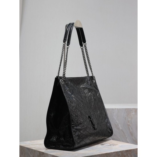 Replica YSL Saint Laurent Niki Large Shopping Crinkled Vintage Bag Black Replica YSL Saint Laurent Niki Large Shopping Crinkled Vintage Bag Black