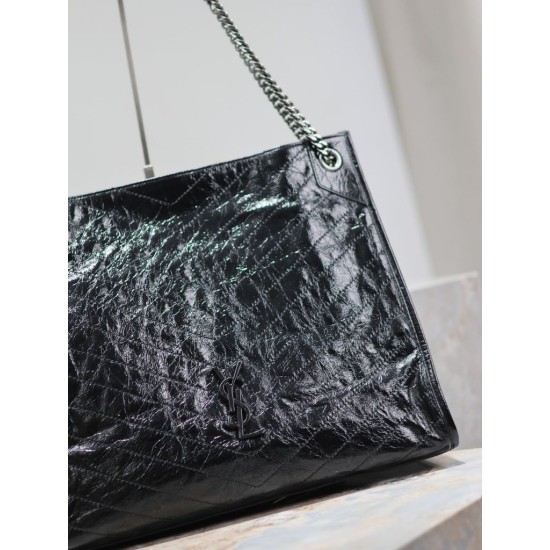 Replica YSL Saint Laurent Niki Large Shopping Crinkled Vintage Bag Black Replica YSL Saint Laurent Niki Large Shopping Crinkled Vintage Bag Black