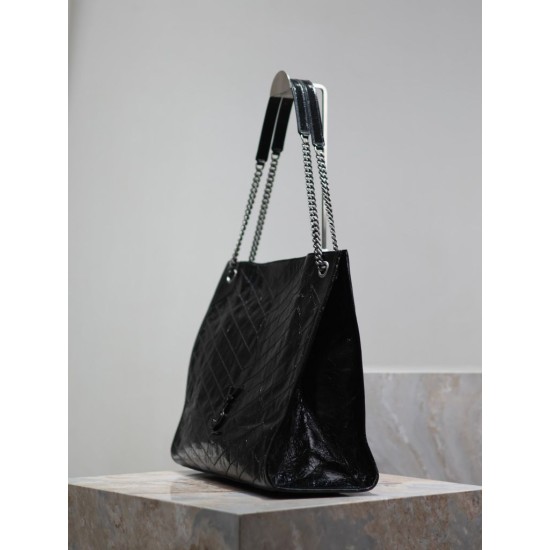 Replica YSL Saint Laurent Niki Large Shopping Crinkled Vintage Bag Black Replica YSL Saint Laurent Niki Large Shopping Crinkled Vintage Bag Black