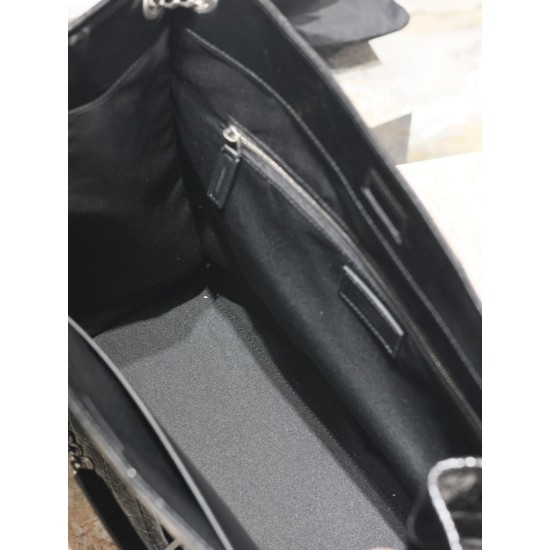 Replica YSL Saint Laurent Niki Large Shopping Crinkled Vintage Bag Black Replica YSL Saint Laurent Niki Large Shopping Crinkled Vintage Bag Black