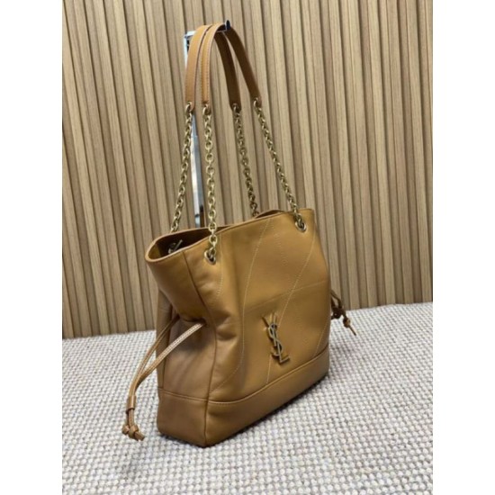 Replica YSL Saint Laurent Jamie 4.3 Large Pochon Shopping Bag Brown
