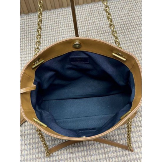 Replica YSL Saint Laurent Jamie 4.3 Large Pochon Shopping Bag Brown