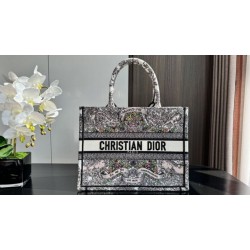 Replica Dior Medium Dior Book Tote Bag Embroidery with Multicolor Dior Around the World Motif