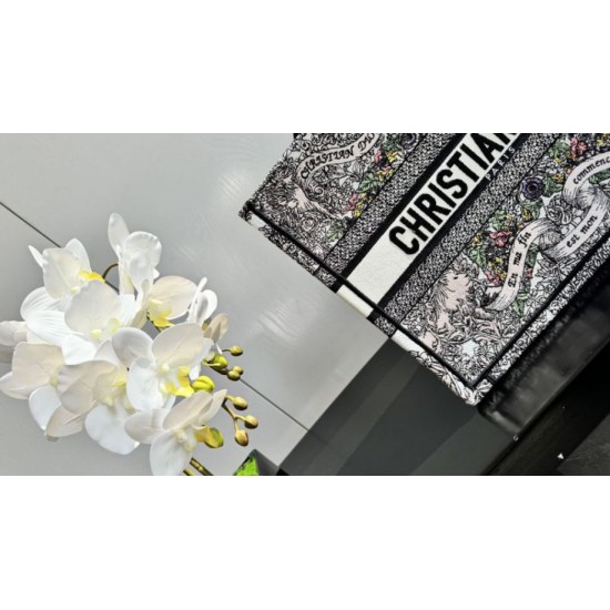 Replica Dior Medium Dior Book Tote Bag Embroidery with Multicolor Dior Around the World Motif