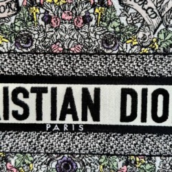 Replica Dior Medium Dior Book Tote Bag Embroidery with Multicolor Dior Around the World Motif