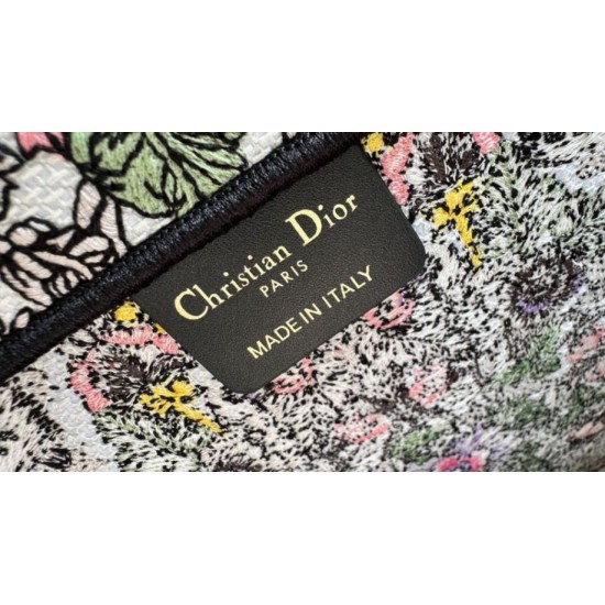 Replica Dior Medium Dior Book Tote Bag Embroidery with Multicolor Dior Around the World Motif
