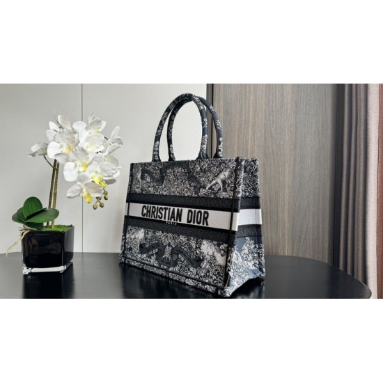 Replica Dior Medium Dior Book Tote Bag Embroidery with Multicolor Dior Around the World Motif Blue