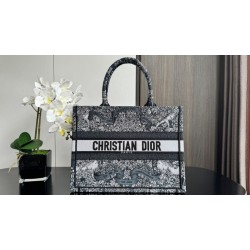 Replica Dior Medium Dior Book Tote Bag Embroidery with Multicolor Dior Around the World Motif Blue