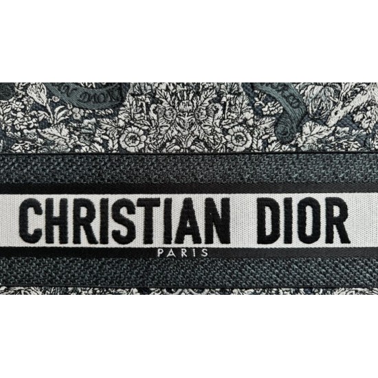Replica Dior Medium Dior Book Tote Bag Embroidery with Multicolor Dior Around the World Motif Blue