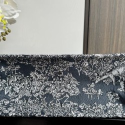 Replica Dior Medium Dior Book Tote Bag Embroidery with Multicolor Dior Around the World Motif Blue