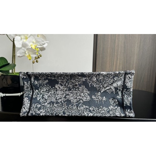 Replica Dior Medium Dior Book Tote Bag Embroidery with Multicolor Dior Around the World Motif Blue