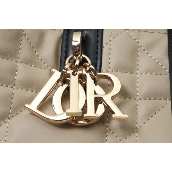 Replica Dior Medium Dior Toujours Macrocannage Bag Beige/Black