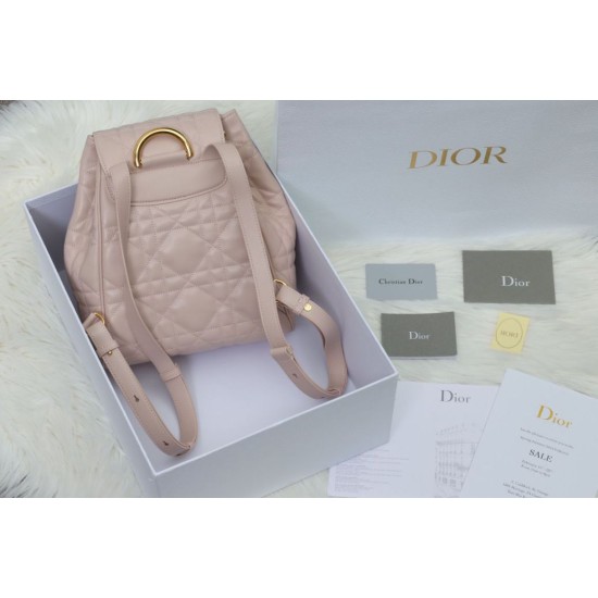 Replica Dior Medium Dior Caro Backpack Pink Macrocannage 