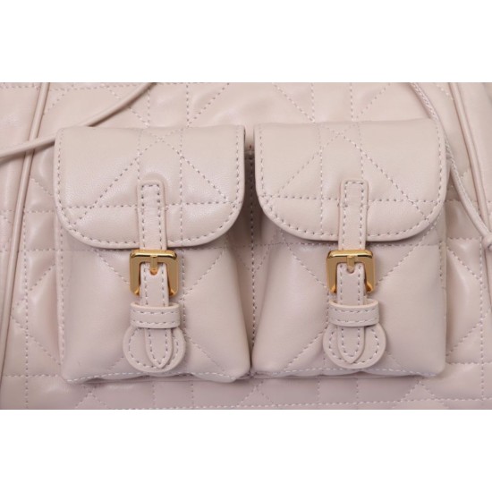 Replica Dior Medium Dior Caro Backpack Pink Macrocannage 